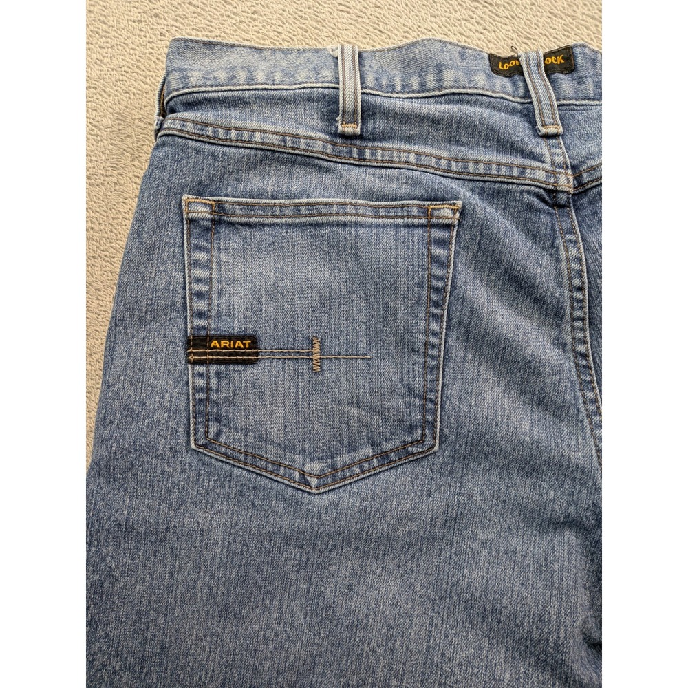 Ariat Rebar M4 Relaxed Boot Jeans Mens 36x32 Medium Wash Work Denim